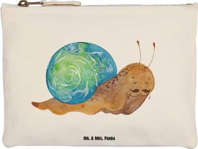 Produktbild von Mr. & Mrs. Panda Mäppchen Schnecke Sir Größe M - Weiß - Geschenk, Stifteetui, Kulturbeutel, Schnecken, Federmappe, Lebenszeit, kosmetiktäschchen, Federtasche, Motivation
