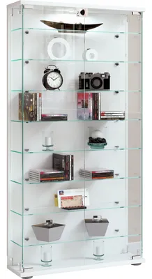 Zdjęcie produktu dla Szklana obudowa stojąca | Etui na wyświetlacz Szkło z bezpiecznym szkłem ESG | Wymiary ok. H. 114 x W. 59 x D. 17 cm | Stand display cabinet glass | Nowoczesne i oszczędne miejsce | Szklana szafka ekspozycyjna – Stelas L