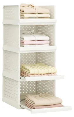 Immagine prodotto di Organizer per armadio - Set di 4 cassetti impilabili - 32,5 cm - Organizer per abbigliamento