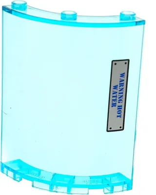 Produktbild von 1x Lego Zylinder Viertel 4x4x6 transparent hell blau Fenster Sticker 30562pb021R