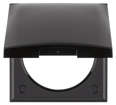 Produktbild von BER Rahmen 1fach mit 0918282510 Klappdeckel Integro Flow/Pure schwarz,
