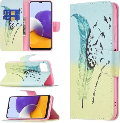 Produktbild von König Design Hülle kompatibel mit Samsung Galaxy A22 5G Kunstleder Handyhülle - Handy Case Mehrfarbig
