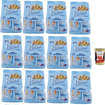 Produktbild von Gran Pavesi Snack Tocchetti, Snack Al Mais im Ofen ohne Palmöl gekocht - 12x 256 g + Italian Gourmet polpa 400g