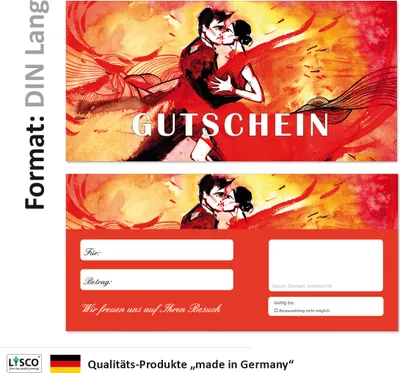 Produktbild von 100 Stück Geschenkgutscheine (GUT-697) Gutscheine Gutscheinkarten für Bereiche wie Erholung Wellness Shopping Tanzen