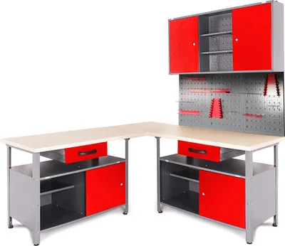 Produktbild von ONDIS24 Werkstatt Set Ecklösung Classic One 85 cm rot