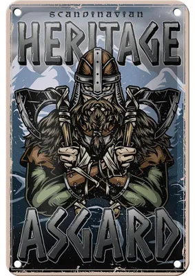 Produktbild von Blechschild Wikinger 12x18cm Heritage Asgard Scandinavian