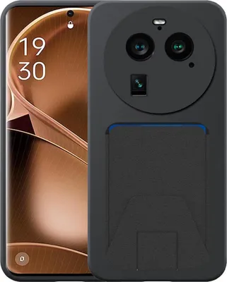 Immagine prodotto di Adatto per Oppo Find X6 Pro Custodia per telefono con scanalatura regolabile in pelle - Custodia flessibile in silicone TPU con scanalatura regolabile in pelle - Nero - Smartphonics