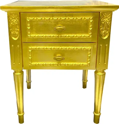 Image de Casa Padrino Luxe Table de chevet baroque or - Table de chevet en bois massif - Commode avec 2 tiroirs - Meubles baroques faits main