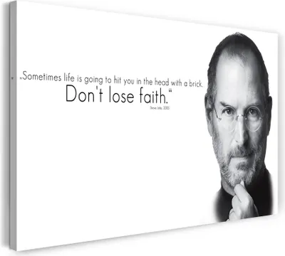 Produktbild von Leinwandbild (60x40cm): Steve Jobs, echter Holz-Keilrahmen inkl. Aufhänger, handgefertigt in Deutschland