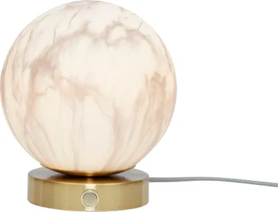 Produktbild von it's about RoMi - Tischleuchte Carrara - Weiß/Gold - Ø16cm Tischlampe - Nachttischlampe, Wohnzimmer, Schlafzimmer