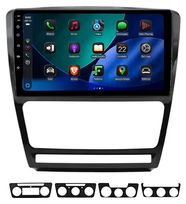 Image de Autoradio Android 10 pouces 128 Go pour Skoda Octavia (2008-2013) avec CarPlay, Android Auto Navigation et Bluetooth
