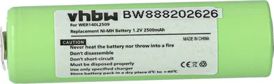 Produktbild von vhbw Akku Ersatz für Panasonic WER140L2509 für Haarschneidemaschine (2500 mAh, 1,2 V, NiMH)