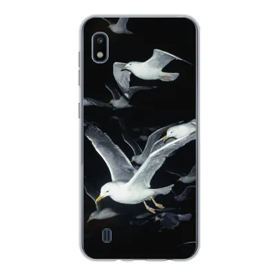 Produktbild von MuchoWow® Handyhülle Schutzhülle Hülle für Samsung Galaxy A10 Vogel - Schwarz - Schwarm Silikon Softcase Handy Hülle - Schutzhülle