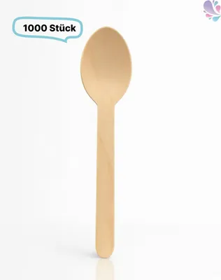Produktbild von Löffel, Holzlöffel Einwegbesteck, 1.000 Stk, gewachst, biologisch abbaubar, 16 cm