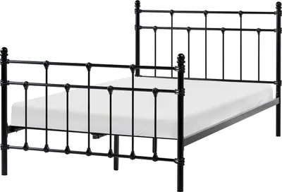 Obrázek produktu pro BELIANI Černá postel s kovovým rámem, dekorativní čelo 120 x 200 cm, moderní design