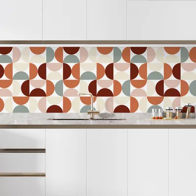 Produktbild von Klebefolie für Küchenrückwand – Lumaléa – Geometrisches Motiv – Klebefolie + MATT-Schutz – 60 x 60 cm