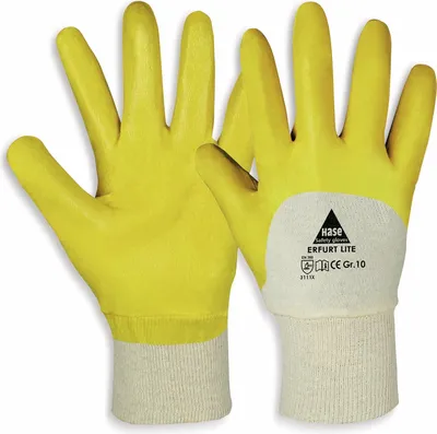 Produktbild von ERFURT LITE, Nitril-Arbeitshandschuh aus Baumwolle/Nitril, 3/4 Nitril Beschichtung / Strickbund - Hase 901400  , Größe 10 (XL)