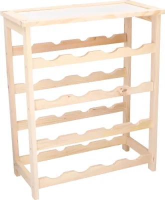 Produktbild von Weinregal 55 cm - Holz, Regal für 16 Flaschen 46X23X55 cm - Braun