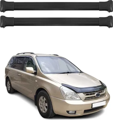 Productafbeelding van Draagbalken/dakdragers voor Kia Carnival VQ, modeljaren 2006-2014, aluminium, zwart