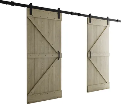 Produktbild von KIER FURNITURE GREEN Doppelflügelige Schiebetür zur Wandmontage – 172x205x 3,6 cm - Kiefer