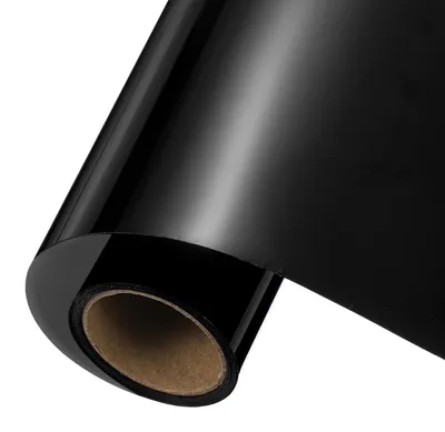 Vinylfolie schwarz 1,5 m x 25,4 cm, Wärmeübertragung, permanent haftend