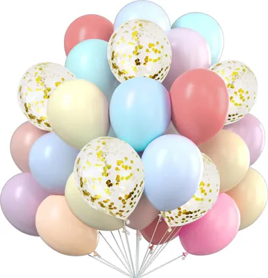 Produktbild von Set Pastell-Luftballons Buntes Konfetti 30 Stk.