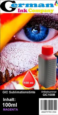 Produktbild von GIC - Hitzetransfertinte | Sublimationstinte in 100ml Flasche - Farbe MAGENTA