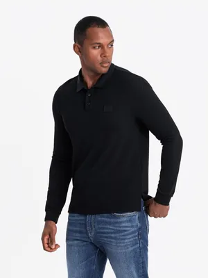 Obrázek produktu pro Ombre Clothing Pánské tričko s dlouhým rukávem Gammachuf černá M