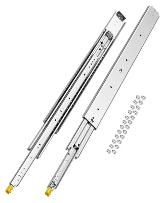Obrázek produktu pro VEVOR 1 pár pojezdů zásuvek s plným výsuvem 914 mm, nosnost 226 kg, pojezd zásuvky, kuličkové ložisko s ráčnou, boční teleskopické pojezdy, ideální pro police, skříně, průmyslové zásuvky