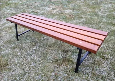Produktbild von Parkbank Gartenbank Gestell Stahl Massivholz 160 cm lang 01900
