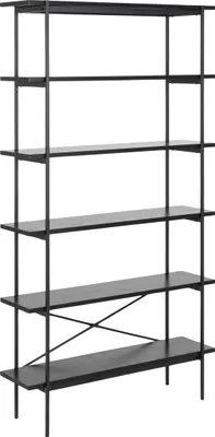 Produktbild von Regal >Angus< in schwarz, MDF, Stahl - 94x172x27cm (BxHxT)
