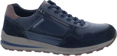 Produktbild von Mephisto Bradley Sneaker, Glatt- / Veloursleder, blau, Schnürung und Reißverschluss, Weite G 43
