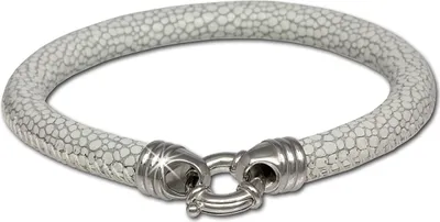 Produktbild von SilberDream Leder Armband weiß 6mm mit 925er Verschluss D2LS2622