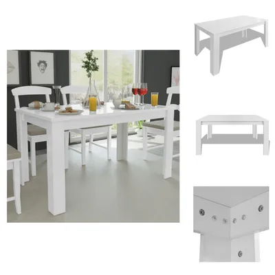 Zdjęcie produktu dla vidaXL Stół do jadalni 140x80x75 cm biały - Stoły do jadalni