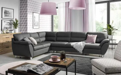 Produktbild von Wohnlandschaft Schlafsofa U Form Stoff Textil Sofa Couch Polster Eck Garnitur