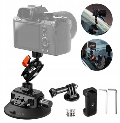 Zdjęcie produktu dla Silna przyssawka uchwyt na szybę szyba 60kg na aparat kamera GoPro telefon / KF31.100V1