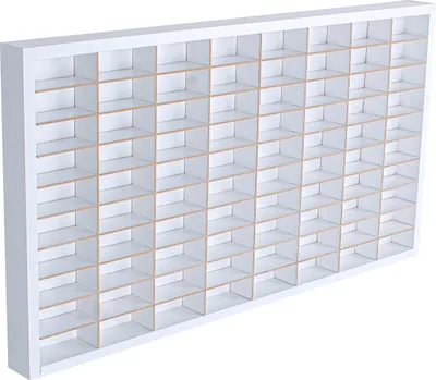 Image de Vitrine de collection 80 compartiments en bois MDF blanc – Idéale pour Hot Wheels