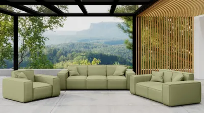 Produktbild von Kaiser Möbel Gartenmöbel-Set 3 2 1 für Garten, Terrasse, Gartenmöbel, MALIBU Lounge-Set, gemütlich und komfortabel Hellgrün