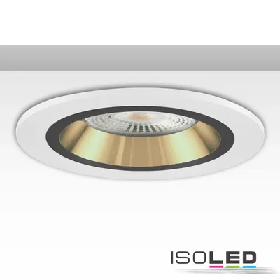 Produktbild von ISOLED Einbaurahmen rund, Lochausschnitt 80mm, weiß + schwarz-gold, für GU10/MR16 Spots