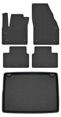 Image de Tapis en caoutchouc + bac de coffre pour Opel Meriva B 2010-2014 (monospace/break, plancher haut) – 5 pièces, noirs, sur mesure