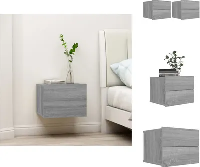 Produktbild von vidaXL Nachttische 2 Stk. Grau Sonoma 40x30x30 cm Holzwerkstoff -  Nachttische