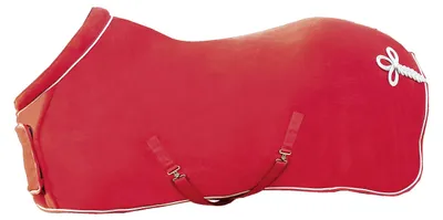 Produktbild von HKM 7224 Fleecedecke mit Kragen, Pferdedecke Stalldecke Weidedecke, Rot, 165 cm