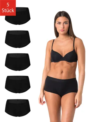 Produktbild von Elsie Unterhose Damen Short Slip 5er Pack, Damen Größen:M, Damen Farben:Schwarz