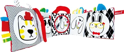 Produktbild von Mom's Care Babybuch Schwarz-Weiß mit Spiegel - Sensorisches Spielzeug