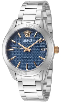 Produktbild von Versace Greca Damenuhr Automatic silber blau