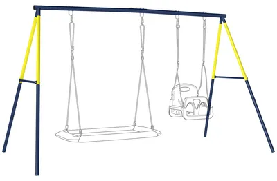 Produktbild von AIYAPLAY Schaukelgestell Stahl Schaukelgerüst bis 150 kg mit A-Rahmen Blau
