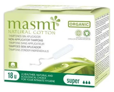 Produktbild von Bio Tampons Super 100% Baumwolle Masmi 18 St