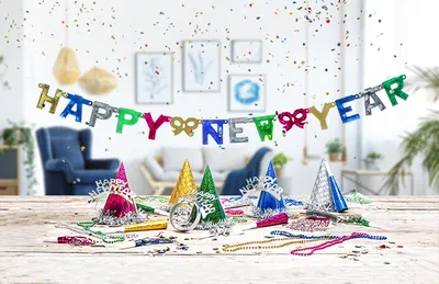 Produktbild von Party-Deko-Set aus Papier und Plastik der Serie Party - Box für Silvester