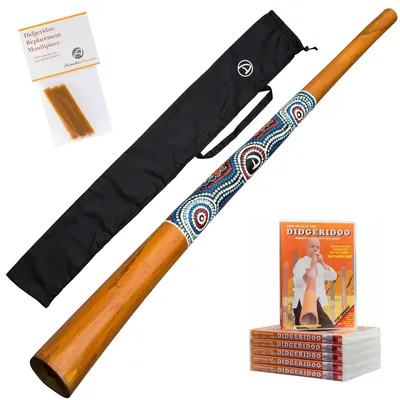 Immagine prodotto di Didgeridoo 130cm in legno - Per principianti, incluso borsa, lavaggio e DVD