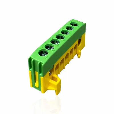Produktbild von SD ProfiLine Schutzleiterklemme PE7-F2, 7-polig, grün/gelb, 1 Stück